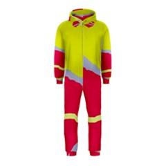 Red And Yellow Design Hooded Jumpsuit (kids) by Valentinaart