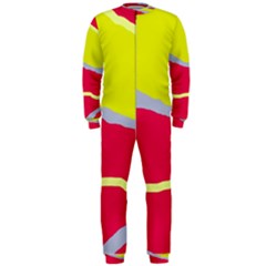 Red And Yellow Design Onepiece Jumpsuit (men)  by Valentinaart