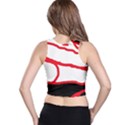 Red, black and white design Racer Back Crop Top View2