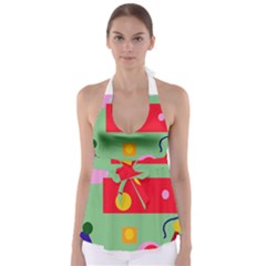 Optimistic Abstraction Babydoll Tankini Top by Valentinaart