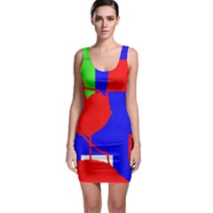 Abstract Hart Sleeveless Bodycon Dress by Valentinaart
