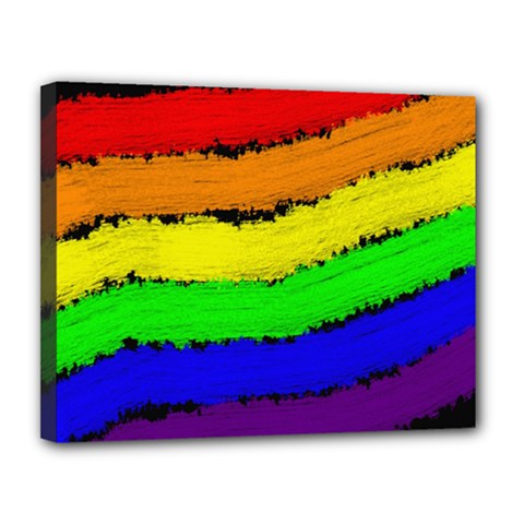 Rainbow Canvas 14  x 11 