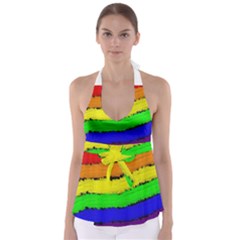 Rainbow Babydoll Tankini Top by Valentinaart