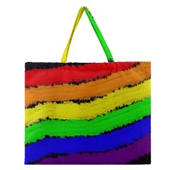 Rainbow Zipper Large Tote Bag by Valentinaart