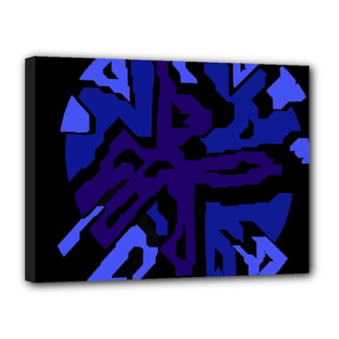 Deep Blue Abstraction Canvas 16  X 12  by Valentinaart