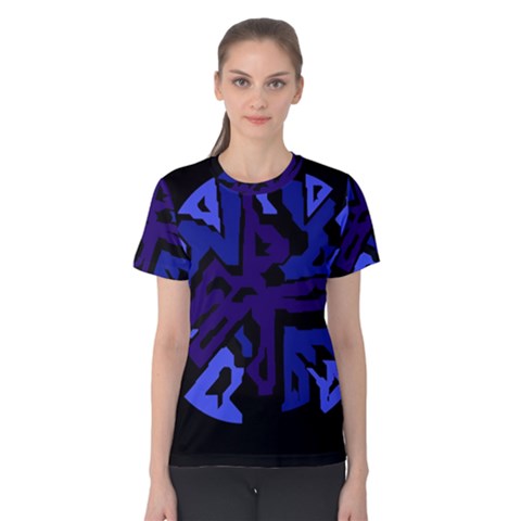 Deep Blue Abstraction Women s Cotton Tee by Valentinaart