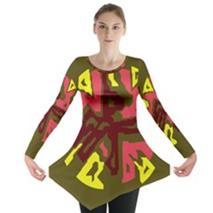 Abstraction Long Sleeve Tunic  by Valentinaart