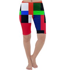 Colorful Abstraction Cropped Leggings  by Valentinaart