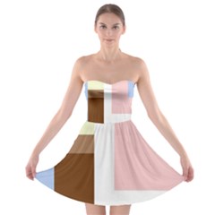 Colorful Abstraction Strapless Dresses by Valentinaart