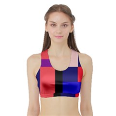 Colorful Abstraction Sports Bra With Border by Valentinaart