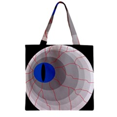 Blue Eye Zipper Grocery Tote Bag by Valentinaart