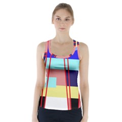 Abstract Landscape Racer Back Sports Top by Valentinaart