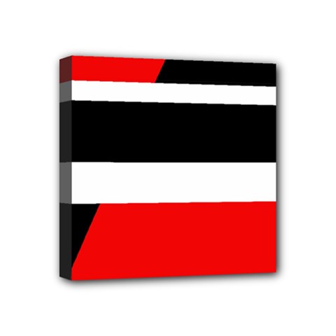Red, White And Black Abstraction Mini Canvas 4  X 4  by Valentinaart