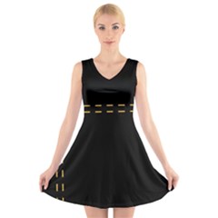 Elegant Design V-neck Sleeveless Skater Dress by Valentinaart