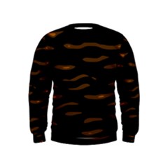 Orange And Black Kids  Sweatshirt by Valentinaart