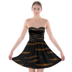 Orange And Black Strapless Dresses by Valentinaart