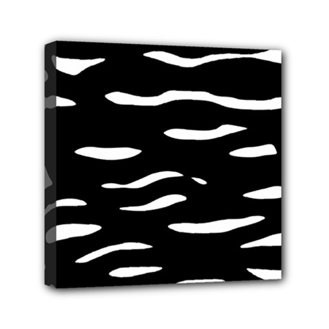 Black and white Mini Canvas 6  x 6 