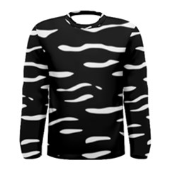 Black and white Men s Long Sleeve Tee