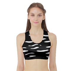 Black and white Sports Bra with Border