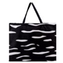 Black and white Zipper Large Tote Bag View1
