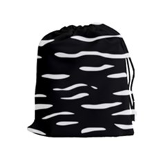 Black and white Drawstring Pouches (Extra Large)