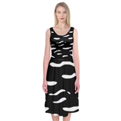 Black and white Midi Sleeveless Dress