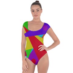 Colorful Abstract Design Short Sleeve Leotard  by Valentinaart