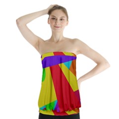 Colorful Abstract Design Strapless Top by Valentinaart