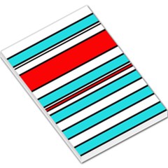 Blue, Red, And White Lines Large Memo Pads by Valentinaart