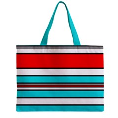 Blue, Red, And White Lines Zipper Mini Tote Bag by Valentinaart