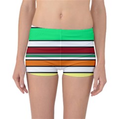 Green, Orange And Yellow Lines Reversible Boyleg Bikini Bottoms by Valentinaart