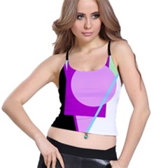 Purple Geometric Design Spaghetti Strap Bra Top by Valentinaart