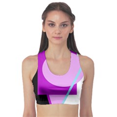 Purple Geometric Design Sports Bra by Valentinaart