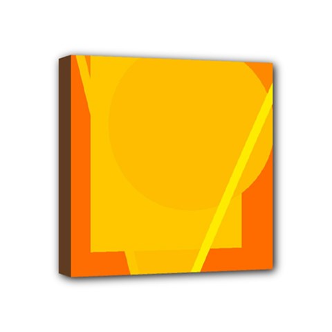 Orange Abstract Design Mini Canvas 4  X 4  by Valentinaart