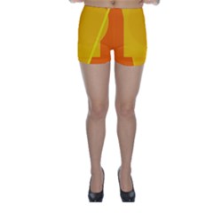 Orange Abstract Design Skinny Shorts by Valentinaart