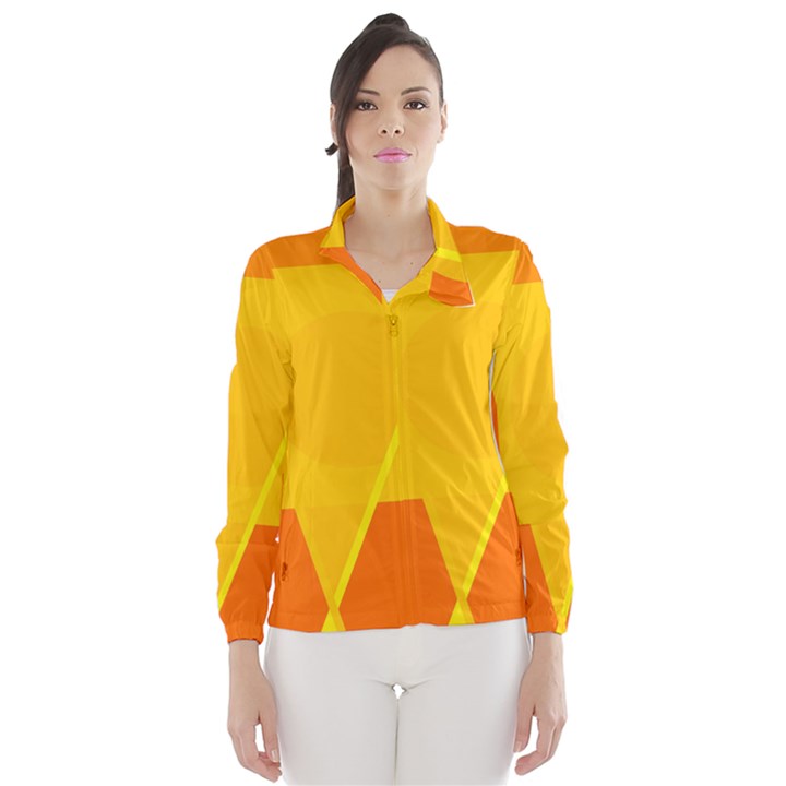 Orange abstract design Wind Breaker (Women)