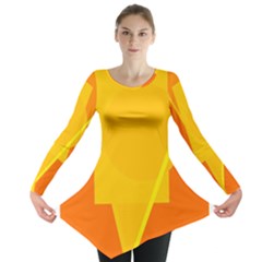 Orange Abstract Design Long Sleeve Tunic  by Valentinaart