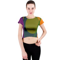 Geometric Abstraction Crew Neck Crop Top by Valentinaart