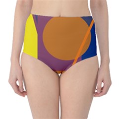 Geometric Abstract Desing High-waist Bikini Bottoms by Valentinaart