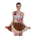 Brown geometric design Mini Skirt View1