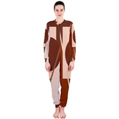 Brown Geometric Design Onepiece Jumpsuit (ladies)  by Valentinaart