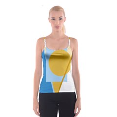Blue And Yellow Abstract Design Spaghetti Strap Top by Valentinaart