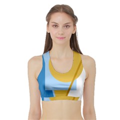 Blue And Yellow Abstract Design Sports Bra With Border by Valentinaart