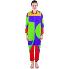 Colorful Geometric Design Hooded Jumpsuit (ladies)  by Valentinaart