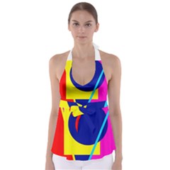 Colorful Geometric Design Babydoll Tankini Top by Valentinaart