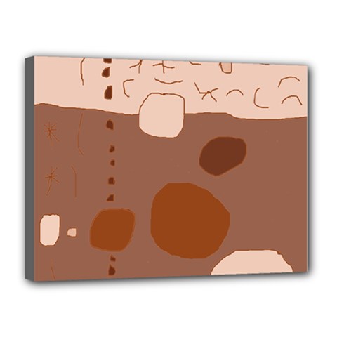 Brown Abstract Design Canvas 16  X 12 