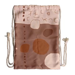 Brown Abstract Design Drawstring Bag (large)