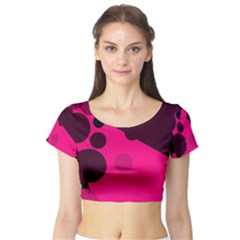 Pink Dots Short Sleeve Crop Top (tight Fit) by Valentinaart