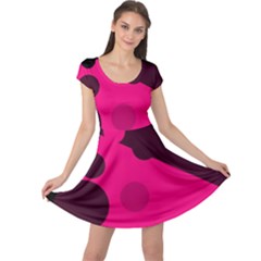 Pink Dots Cap Sleeve Dresses by Valentinaart