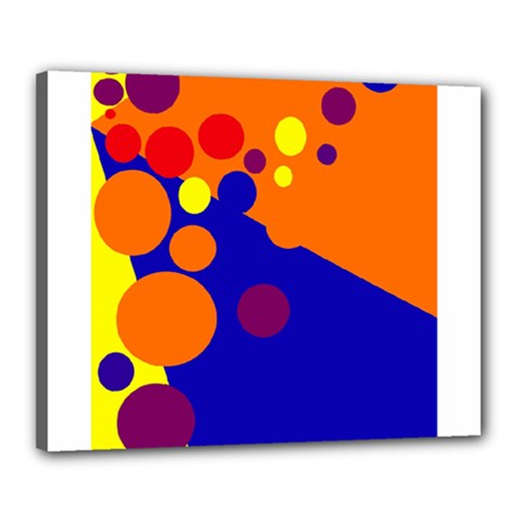 Blue And Orange Dots Canvas 20  X 16  by Valentinaart